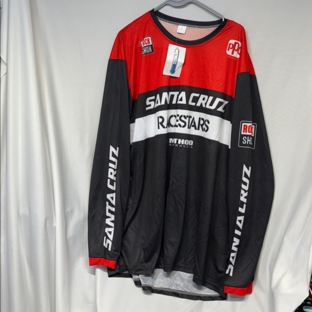 Santa Cruz race star Red and Black Cool Max long sleeve Jersey 5xl